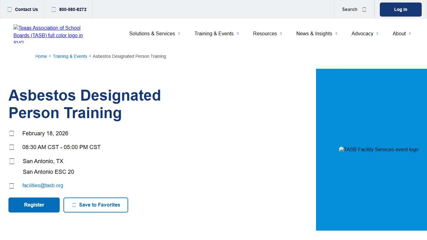 Asbestos Designated Person Training TASB